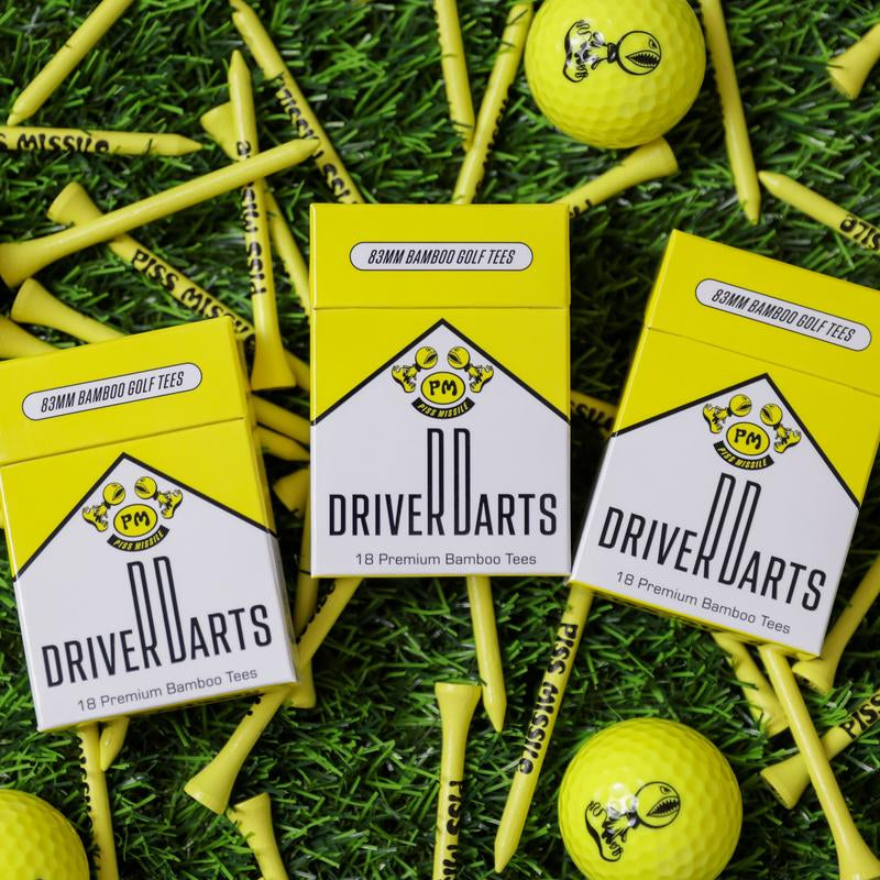 Driver Darts Golf Tees- 18 Premium Bamboo 83Mm Tees
